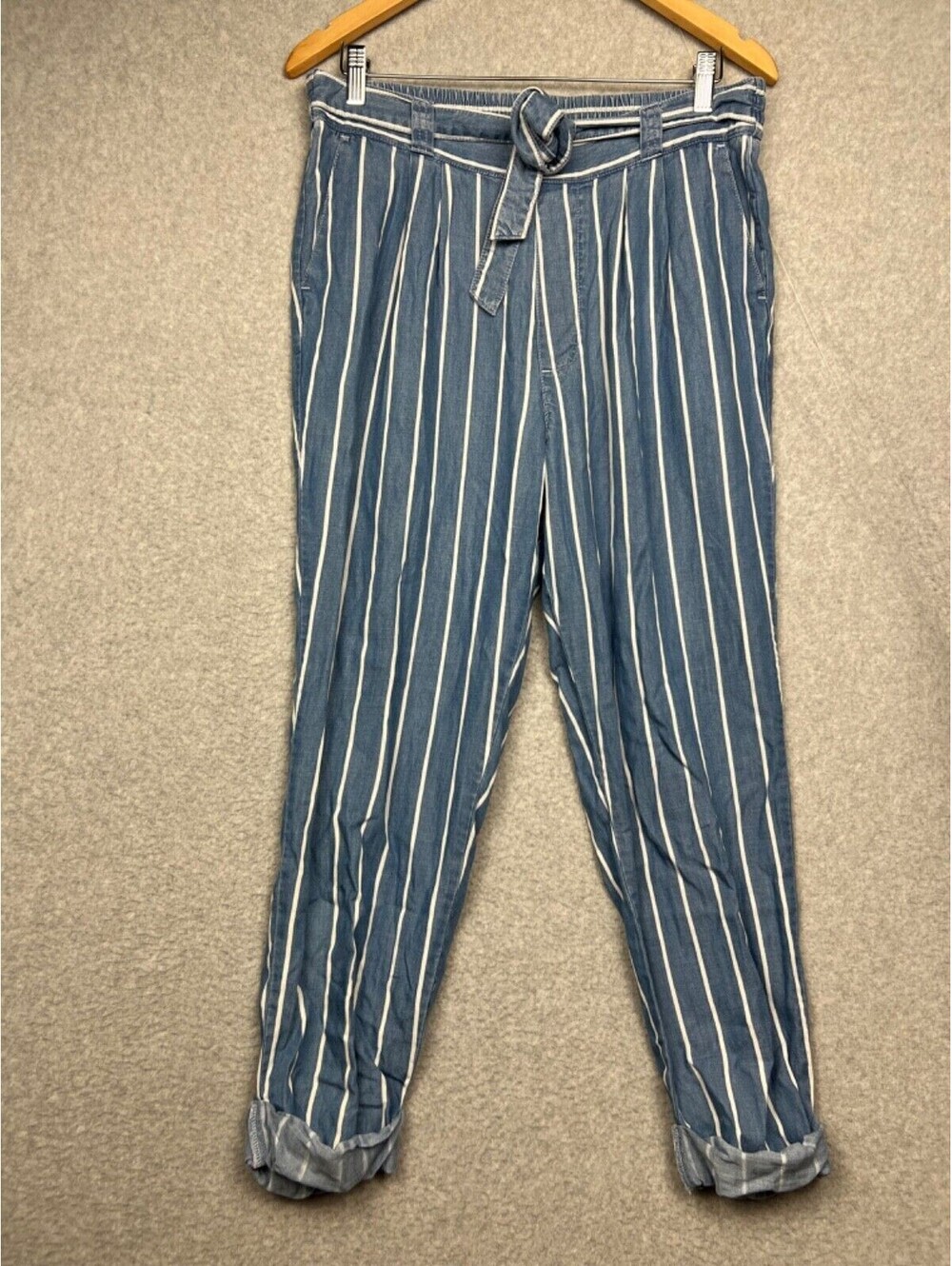 Soho Lyocell Utility Joggers Pants Petite M Railroad Stripe Casual Beach Summer